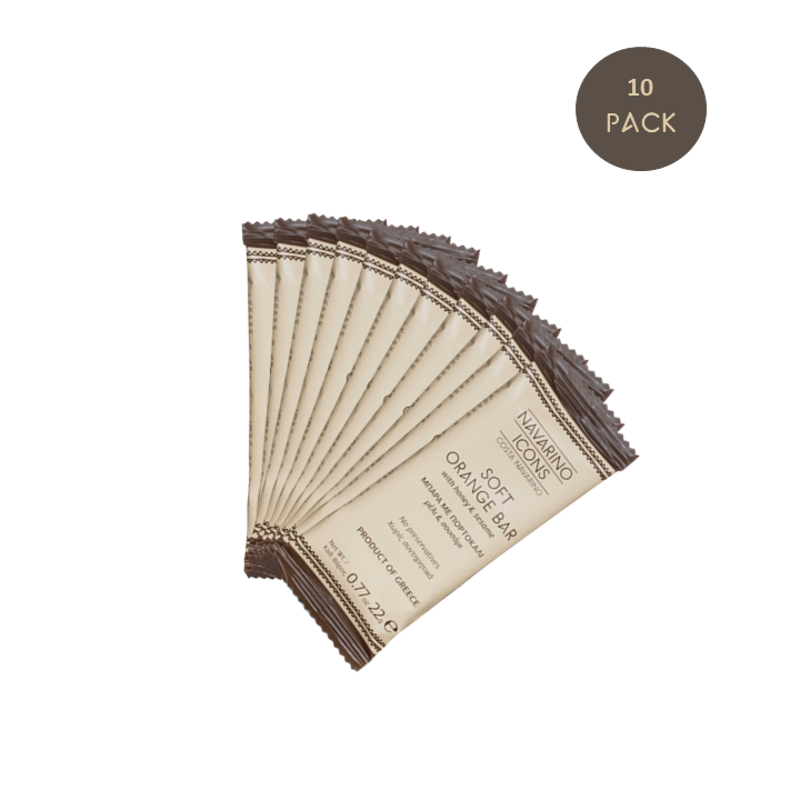 Navarino Icons Soft Orange Bar with Honey & Sesame, 22g - 10 pieces